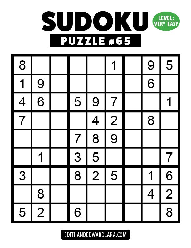 Number Sudoku Puzzle Number 65