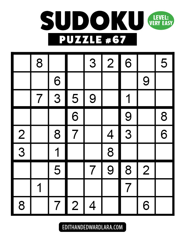 Number Sudoku Puzzle Number 67