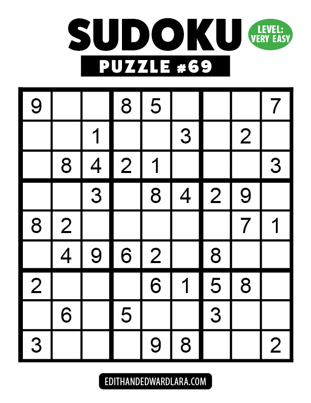 Number Sudoku Puzzle Number 69