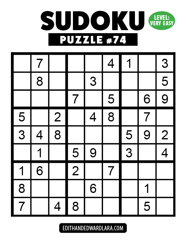 Number Sudoku Puzzle Number 74