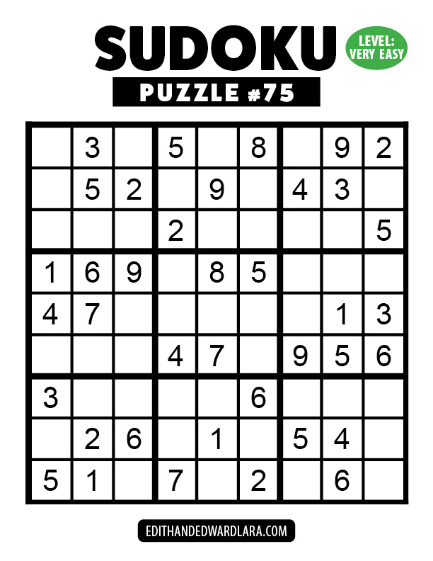 Number Sudoku Puzzle Number 75