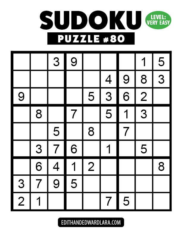 Number Sudoku Puzzle Number 80