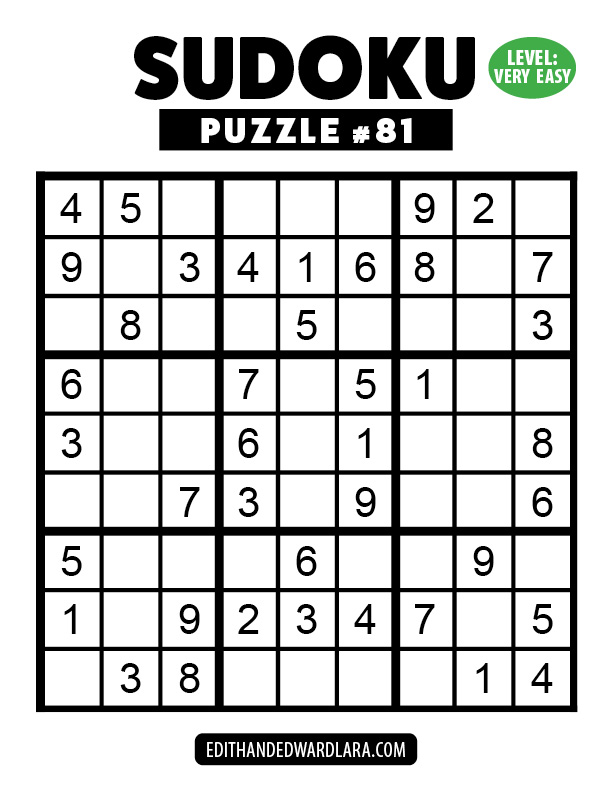 Number Sudoku Puzzle Number 81