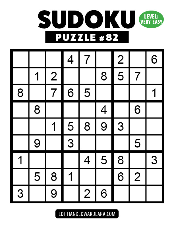 Number Sudoku Puzzle Number 82