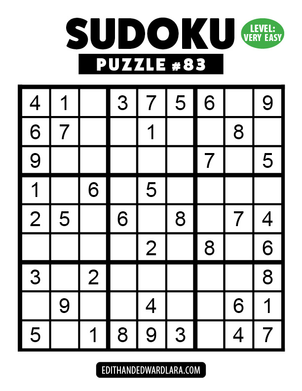 Number Sudoku Puzzle Number 83