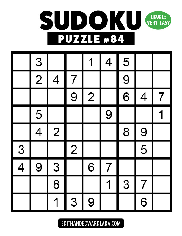 Number Sudoku Puzzle Number 84