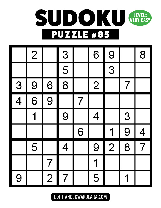 Number Sudoku Puzzle Number 85