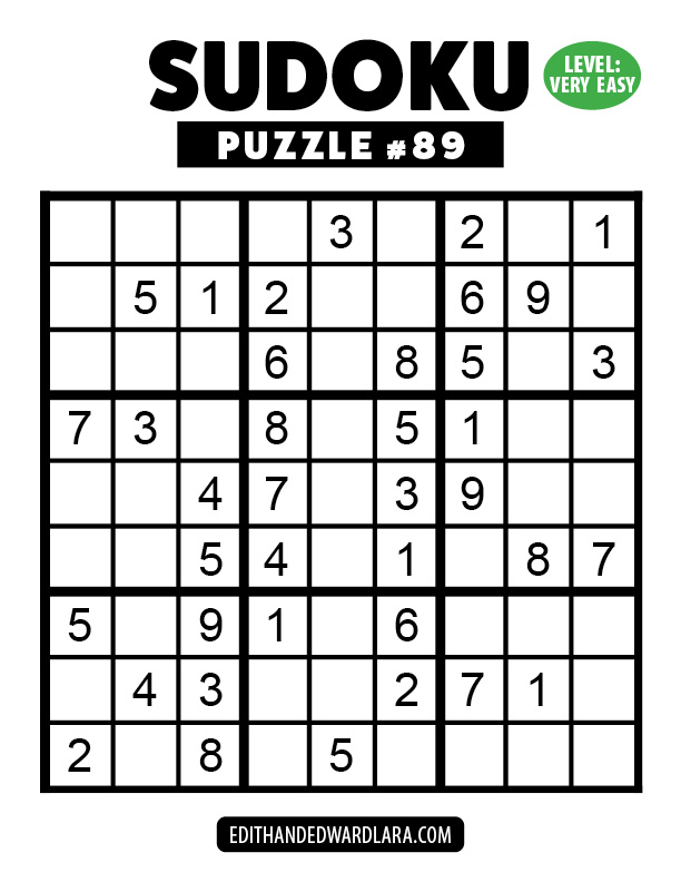 Number Sudoku Puzzle Number 89