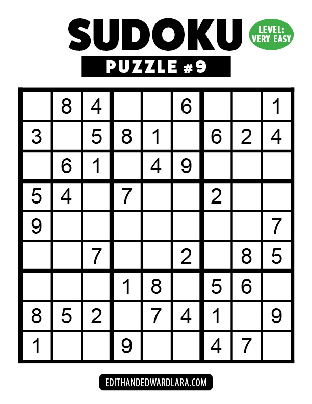 Number Sudoku Puzzle Number 9