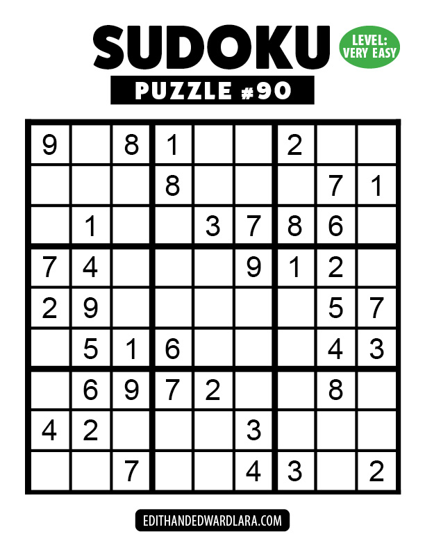 Number Sudoku Puzzle Number 90