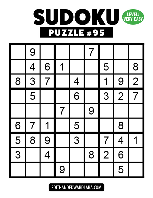 Number Sudoku Puzzle Number 95