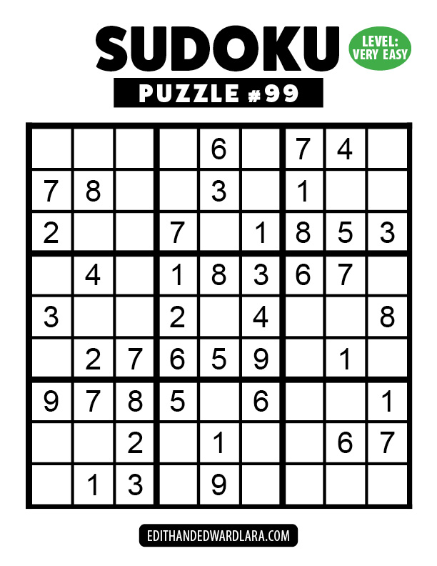 Number Sudoku Puzzle Number 99